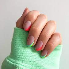 Naf Salon On Instagram Looking For Something Simple But Spectacular Neon Diagonal Tips Are It Hun Our Nail Mom Naftammy Used Nails Us Nails Manicure