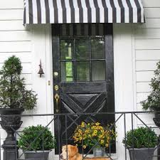 Black And White Awning Fabric Diy Striped Awning Diy Awning Front Door Awning Door Awnings