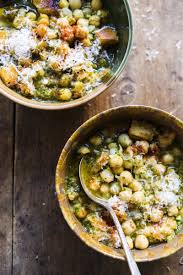 This Soup With Its Fragrant Bright Green Broth Is Our Take On Portuguese Acorda A Alentejana Soft Cooked Eggs Are A Perfect G Recipes Chickpea Spinach Soup