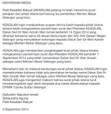 3 1994) on 21 september 1994. Menteri Besar Seademon Says