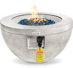 Gas or propane fire pits like most products are not all the same, therefore, when choosing a. Buy Concrete Outdoor Propane Fire Pit Table Csa Etl Certified Safe 40 000 Pulse Ignition Weatherproof Round Propane Gas Fire Table Adjustable Flame Thermocouple Pvc Cover Lava Rock Slfpbal Online In Vietnam B096kxm1qn