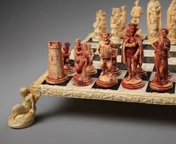Italian Good Versus Evil Ivory Set And Chessboard Replica 18th C Italy Pieces Ivory King 5 1 4 In Replica Board Wood Ho Chess Board Chess Set Chess Game