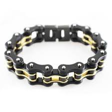 Black And Gold Bracelet For Men Cycle Heart Double Black Gold Bike Chain Bracelet 47 95 Bike Chain Bracelet Gold Chains For Men Bike Chain