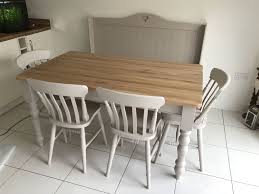 Solid Oak Table Set 5x3ft With Monks Bench Ely Farmhouse Furniture Solid Oak Table Oak Table Dining Table With Bench