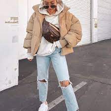 High Collar Oversized Puffy Puffer Bomber Jacket Padded Jacket Outfit Women Winter Jacket Outfits Casual Winter Outfits