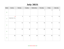Using july 2021 calendar printable improves the work's quality by proper utilization of time and prioritization of activities. July 2021 Blank Calendar Free Download Calendar Templates