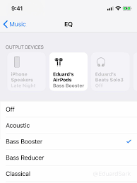 Like, maybe if our userbase could help us spell equalizer then, maybe, like, 20 years later or something from now, we could totally enter that into a search engine and copy paste the code. Eq Settings Should Allow To Adjust Each Device Separately Iphone