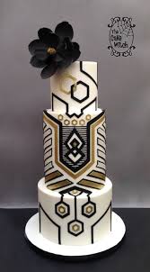 Black And Gold Art Deco Cake Sacdg Competition 2016 Art Deco Wedding Cake 3rd Place And Gold Art Deco Wedding Cake Art Deco Cake Geometric Cake