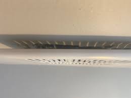 I had two flush mount celing fans installed by an electrician, but i noticed that they are not all the way up to the ceiling. How To Fix A Sagging Bathroom Vent Cover Dengarden Home And Garden