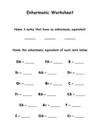 enharmonic equivalent worksheet music theory worksheets