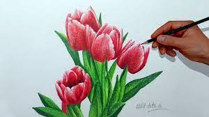 How To Draw A Flower With Simple Colored Pencils Tulip Youtube Colored pencil as professional art medium. how to draw a flower with simple colored pencils tulip