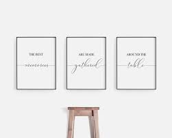 The Best Memories Are Made Gathered Around The Tableset Of 3 Etsy Dining Room Wall Decor Dining Room Walls Room Wall Decor