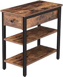 3.1 out of 5 stars with 8 ratings. Amazon Com Hoobro Nightstand 3 Tier Narrow End Table With Drawer And 2 Shelves Industrial Side Table For Small Space Living Room Bedroom Office Wood Look Accent Table Rustic Brown And Black Bf84bz01 Kitchen