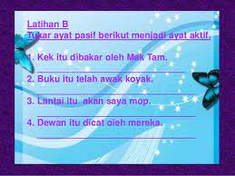 Ayat ayat alkitab ini dapat menginspirasi siapa saja yang membacanya, dan dapat memperoleh suatu mujizat dalam kehidupannya. Ayat Aktif Dan Ayat Pasif