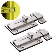 Lock and strike plate mounts to the surface of the gate and gate post. Surface Mounted Slide Bolt For All Types Of Internal Doors Door Bolts 2 Pieces Stainless Steel Latch Sliding Door Lock Door Hardware Locks Diy Tools Clinicadelpieaitanalopez Com