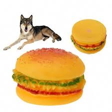 funny hamburger shaped sound squeak chew toy for small large dog cat food grade silicone training playing chewin pet dogs puppies puppy chew toys puppy chewing