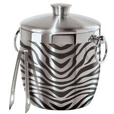 Zebra Stainless Steel Ice Bucket Zebra Steel Stainless