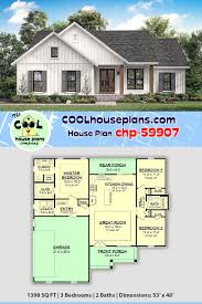 Traditional Style House Plan 51997 With 3 Bed 2 Bath 2 Car Garage Affordable House Plans Small Country Homes House Plans Farmhouse