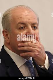 Irish Presidential candidate Gavin Duffy pitches for nominations to members  of Waterford Co Council Stock Photo