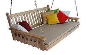 Types of wood outdoor furniture. Aspen Tree Swinging Daybed Cedar Hanging Bed Swing For Porch Pergola Large Traditional Mission Style Outdoor 6 Swing Bed Amish Custom Made Deep Wood Swings Cushion Pillows Not Included Buy