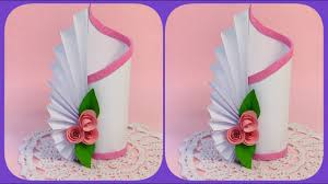 ‫اعمال يدوية بالورق الابيض. صنع فازه من الورق. حرف إبداعية أعمال يدوية .DIY  paper craft - YouTube‬‎