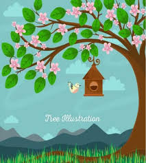 تصميم رائع عصفور على شجرة ملف مفتوح Preschool Creative Art Kids Art Projects School Decorations