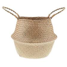 Cozywind Stroh Blumenkorb Handgewebte Waschekorb Faltende Aufbewahrungskorb Fur Haushaltswaren Pflanze Flechtkorb In 2020 Haushaltswaren Aufbewahrungskorbe Blumenkorb