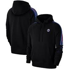 Nike philadelphia 76ers courtside hoodie gray blue red sixers men's medium new. Men S Philadelphia 76ers Nike Black Courtside Pullover Hoodie