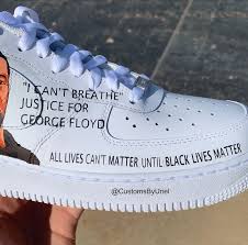 Black Lives Matter Custom Air Forces George Floyd Blm Custom Air Force 1 The Custom Movement In 2020 Custom Air Force 1 Air Force Air Force 1