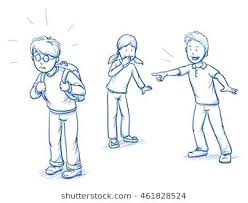 Group Of Three Children With School Boy Being Bullied Hand Drawn Cartoon Doodle Vector Illustration Illustrations Kids Cartoon People Child Bullying