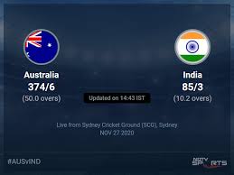 Shubman gill gets a thick edge to the keeper, he looks behind as well if the catch is taken. Australia Vs India Live Score Over 1st Odi Odi 6 10 Updates Cricket News