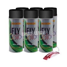 Buy Fly Spray Paint Ral 9005 Color Matte Black 400ml Cans 6 Motip