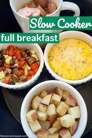 Slow Cooker Full Breakfast Paleo Whole30 Recipe Slow Cooker Breakfast Recipe Full Meal Recipes Crockpot Recipes Slow Cooker