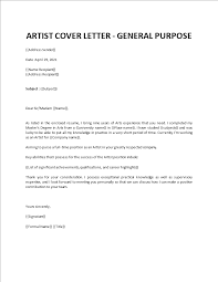 Not all of us are artists. Artist Cover Letter Sample
