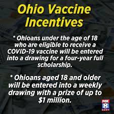 Mike dewine has announced a $1 million lottery for those who are vaccinated in the state as an incentive to get more people vaccinated. Ohio Vaccine Lottery Free 4 Year College Tuition For Kids 1 Million For Adults Wtrf