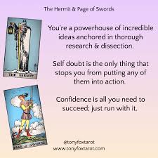 The Hermit Page Of Swords Page Of Swords Tarot Meanings Tarot Card Meanings