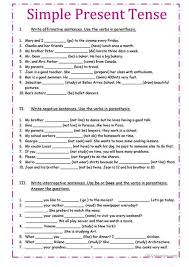 Simple Present Tense Simple Present Tense Worksheets Simple Present Tense English Grammar Worksheets