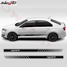 Select large fonts and bright contrasts to increase your legibility. 2pcs Car Door Side Stripes Skirt Decor Stickers Vinyl Decal Racing Styling Body Stickers For Skoda Rapid Accessories Car Stickers Aliexpress