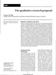 Ifno format is provided, create a cover page and include the following. The Qualitative Research Proposal Qualitative Research Theory
