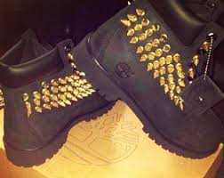 Black And Gold Timberlands Get The Shoes For 82 At Etsy Com Wheretoget Timberland Boots Black Black Timberlands Shoes