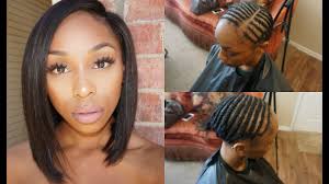 Want to rock short hair but scared to chop it all off? A Line Bob Full Sew In With A Lace Closure No Glue Hair Out Ft Unice Hair Youtube
