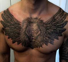 Leon Wings Tattoos On Chest Lion Chest Tattoo Wing Tattoo Men Chest Tattoo