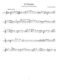 Lord Of The Rings In Dreams Flute Only Flute Sheet Music Sheet Music Flute
