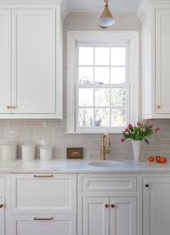 The curbless shower had a window, so we have tips for how to handle that and for ensu. Gray Kitchen Subway Tiles With White Grout Transitional Kitchen