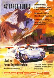 Porsche Targa Florio 1958 Vintage Racing Poster Vintage Porsche Racing Posters