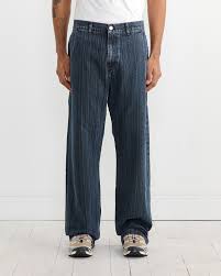 Straight Cut Jean in Blue Stripe