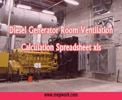 Top, side and back view. Diesel Generator Room Ventilation Calculation Spreadsheet Xls