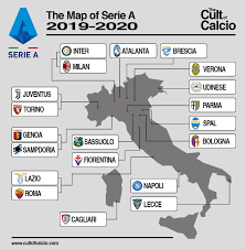 Calendario e risultati classifica calendario completo come vedere la serie a tim statistiche squadre statistiche calciatori mvp serie a tim linee guida gol dubbi albo d'oro archivio. The Cult Of Calcio S Map Of Serie A 2019 2020 The Cult Of Calcio