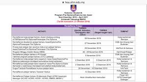 Semakan keputusan tawaran uitm 2019 2020 online mp3 & mp4. Kalendar Akademik Sesi Disember 2016 Pusat Asasi Uitm Facebook