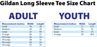 Gildan Adult Size Chart Clipart T Shirt Youth Clothing Sizes